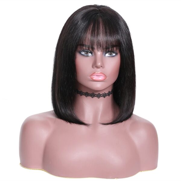 Brazilian Hair Double Drawn Straight Bob Wig With Bang - Image 3
